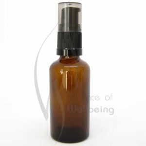 50ml Amber glass bottle with pump attachment
